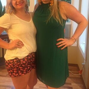 Anthropologie eyelet dress in gorgeous green